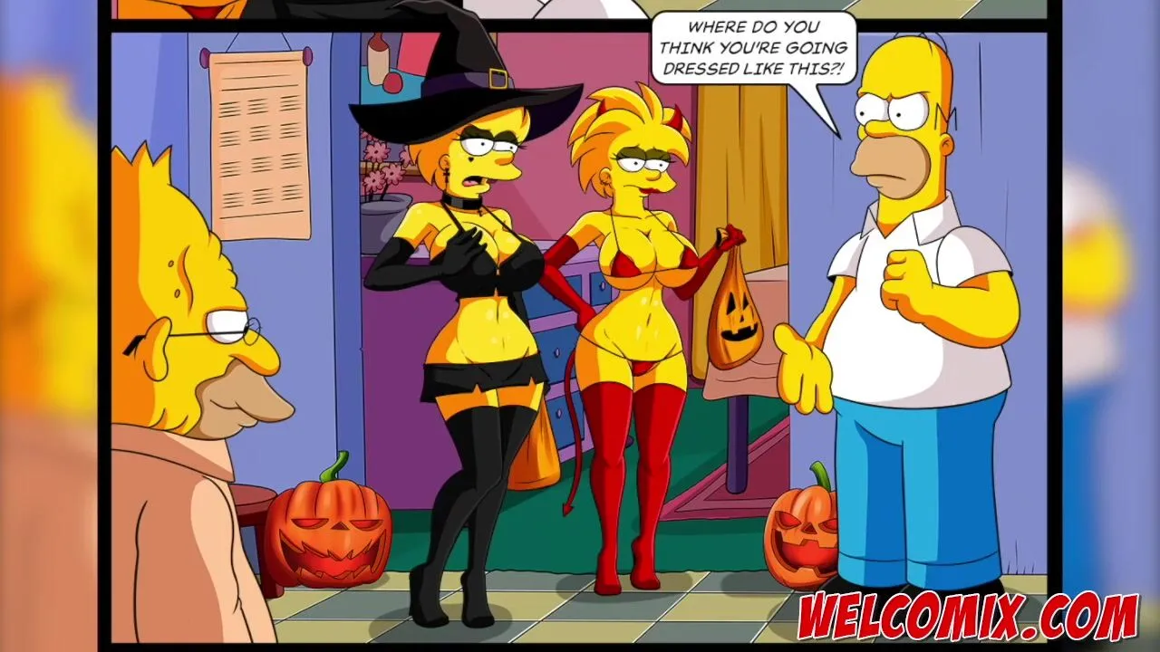 Free Halloween night with sex - The Simptoons Porn Video