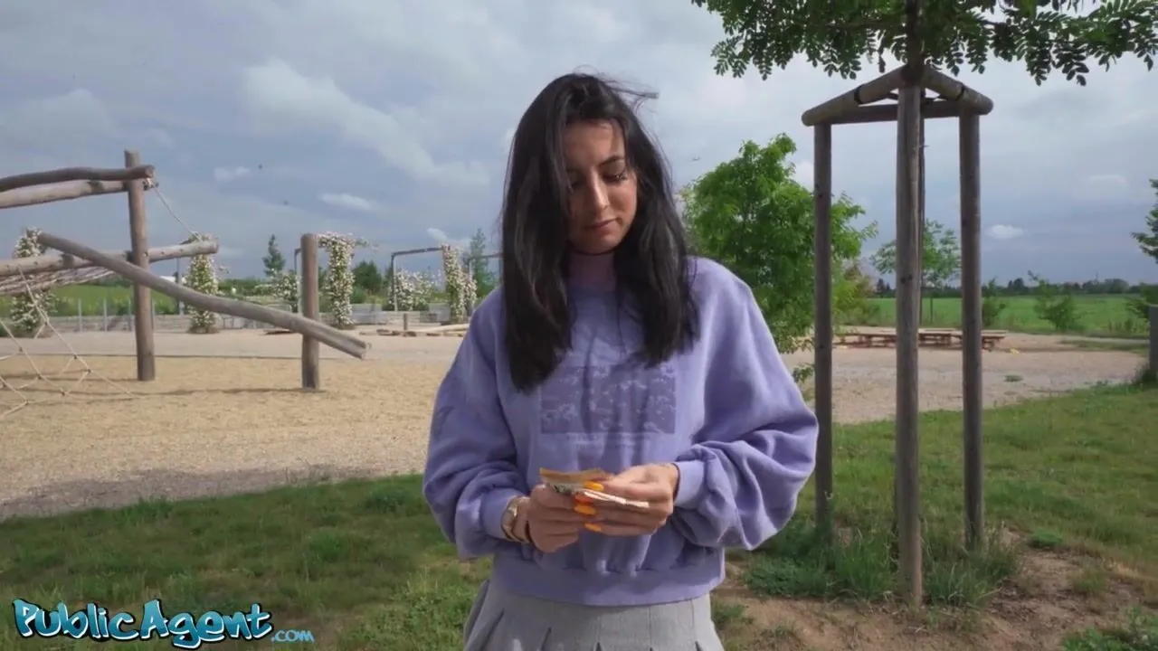 Free Public Agent - glamorous natural youthful and slim college gal takes  Euros for outdoor flashing and sex outside with large dong Porn Video