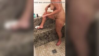 Real wife vacation shower and shave.  Hot.  Fuller bush