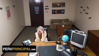 Aged Wench Gigi Dior Swallows Principal's Spunk Fountain To Assist Her Stepson - Perv Principal