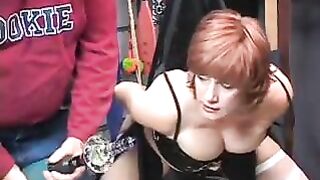 older redhead gets her vagina toyed then gets used