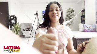 Latin Babe Porn Casting - Petite Teen With Braces Takes BWC And Gets Creampie