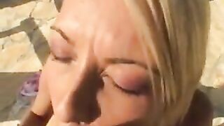 Nikky Blonde throatfucked in golf cart