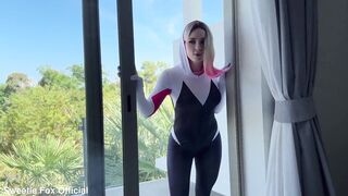 Gwen Stacy Enjoys Butt Banging. College Hotty Anal Masturbates to Memories of Anal Sex - Cosplay