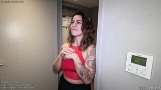 Large booty French gal cheats on her boyfriend, caught masturbating and banged by her roommate