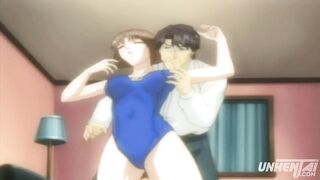 Anime - Step Father Can't Resist Touching his Youthful Step Daughter in a Swimsuit [Uncensored]