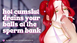 Concupiscent Receptionist Drains Your Balls at the Goo Bank [Audio Roleplay] [Tractable Wench] [Cumslut]