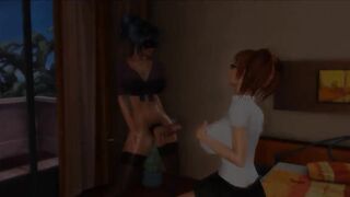 Futa CG - Schoolgirl likes to be screwed by futa hotty