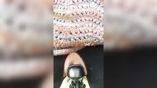 Little Moist Kitty Widens Her Lips Open Wide on Her Bike Seat Out in Public!